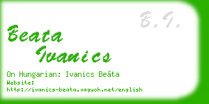 beata ivanics business card
